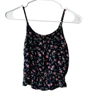 NWOT Abercrombie Kids Girls Navy Floral Fitted Waist Cami sz 9/10